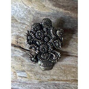 H H Dematteo Flower Pot Vincent Lapel Pin Tie Tack